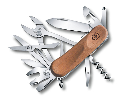 Нож перочинный VICTORINOX EvoWood S557, 85 мм, 19 функций, с фиксатором, рукоять из орехового дерева (Коричневый)