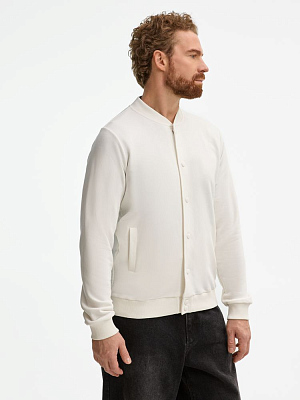 Бомбер унисекс Nuppu, молочно-белый