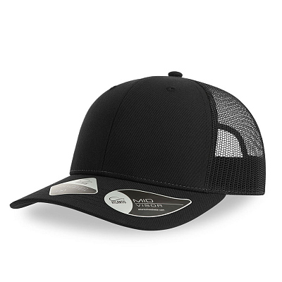 Бейсболка BRYCE, 6 клиньев, пластиковая застежка, переработанный полиэстер (Чёрный)