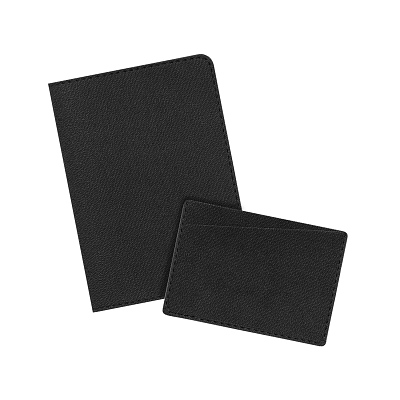 Подарочный набор Tweed, черный (кардхолдер, обложка на паспорт) (Чёрный)