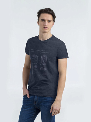 Футболка приталенная Old Patents. Lighter  меланж (Синий)