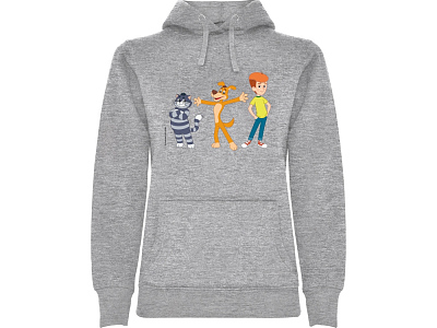 Толстовка с капюшоном Простоквашино женская (Серый меланж)