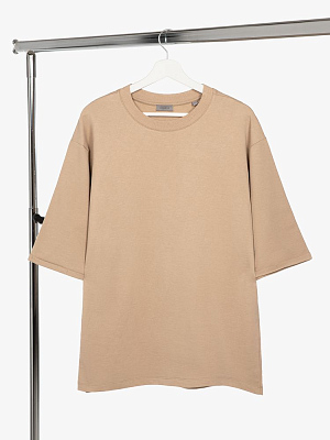 Футболка оверсайз унисекс Kosmos 2.0, бежевая (Бежевый)