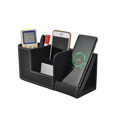 Настольный органайзер Manner c беспроводной зарядкой, черный (Чёрный)