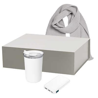 Подарочный набор Strada, Ancor, Forges  (термокружка, аккумулятор, шарф) (Белый)