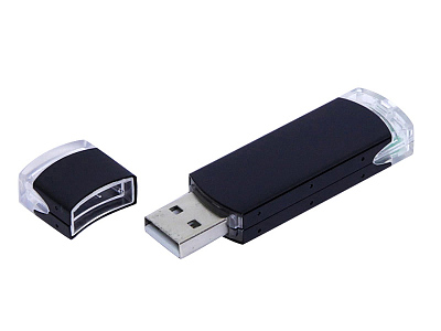USB 2.0- флешка промо на 64 Гб прямоугольной классической формы (Чёрный)