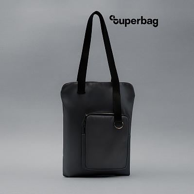 Шоппер Superbag Pocket (серый с черным) (Серый с черным)