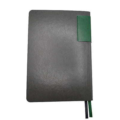 Ежедневник A5 недатированный Molfetta в мягком переплёте, серый/тёмно-зеленый