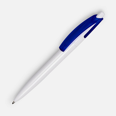 Ручка шариковая Bento, белая с синим (Синий)