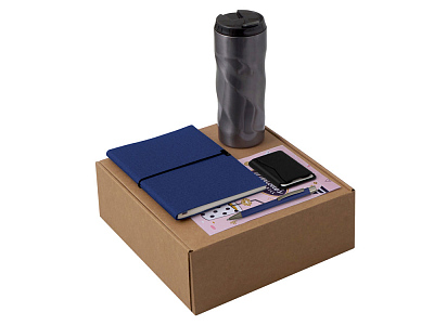 Набор Firm с блокнотом, ручкой и термокружкой (Синий, темно-синий, серый)