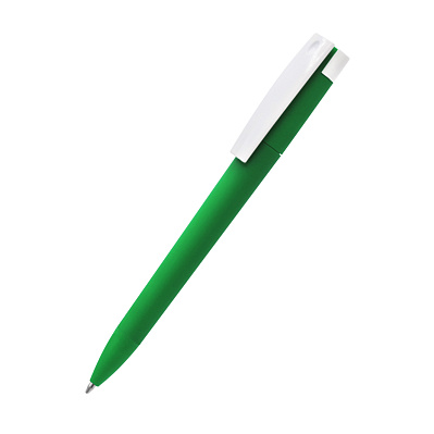 Ручка пластиковая T-pen софт-тач, зеленая (Зеленый)
