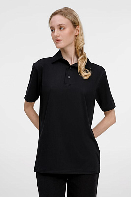 Рубашка поло унисекс Senti, черная (Чёрный)