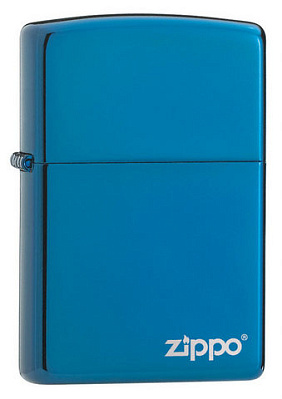 Зажигалка ZIPPO Classic с покрытием Sapphire™, с лого, латунь/сталь, синяя, глянцевая, 38x13x57 мм (Синий)