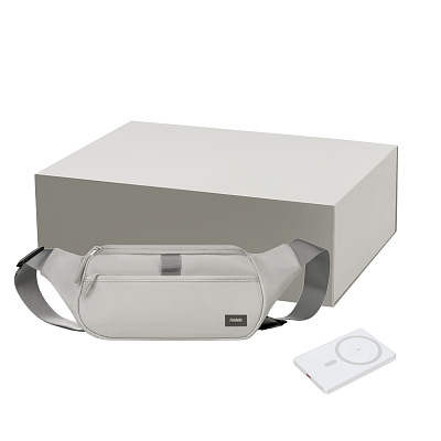 Подарочный набор Boston, Atlantis  (поясная сумка, аккумулятор) (Серый)