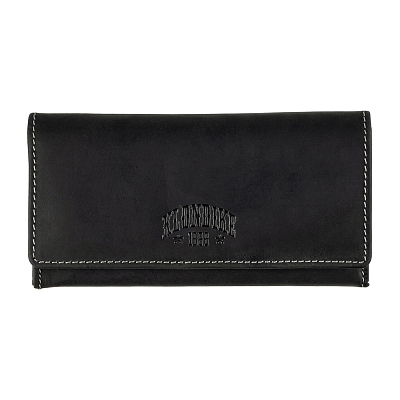 Кошелек женский KLONDIKE NUGGET «Grace», натуральная кожа в черном цвете, 18,5 х 10 х 3 см (Черный)