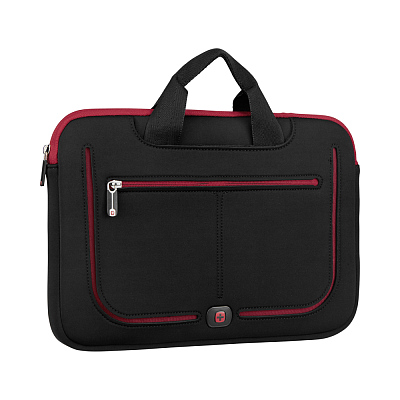 Сумка-чехол для ноутбука WENGER 13", чёрный с красными элементами, 100% нейлон, 33х24х2 см, 2 л