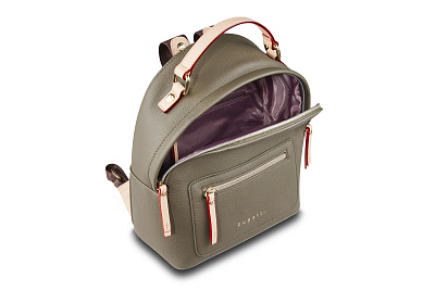 Рюкзак женский BUGATTI Ella, оливковый, полиуретан, 24х11,5х28 см