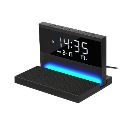 Зарядная станция с часами 15W Glory (Чёрный)