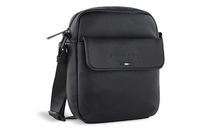 Сумка наплечная мужская BUGATTI Rico , полиуретан, 19 x 7 x 21 см (Черный)