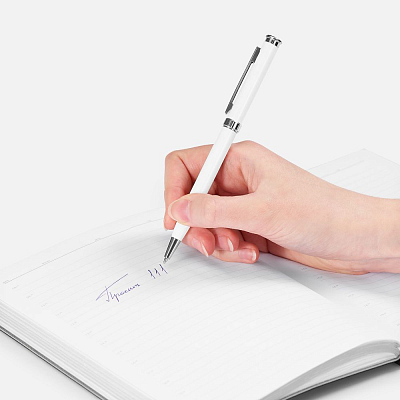 Ручка шариковая Finn Chrome, белая