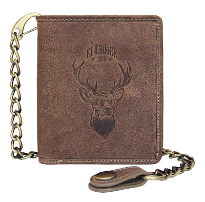 Бумажник KLONDIKE «Wayne Deer», натуральная кожа в светло-коричневом цвете, 10,5 х 12,5 х 2,5 см (Коричневый)