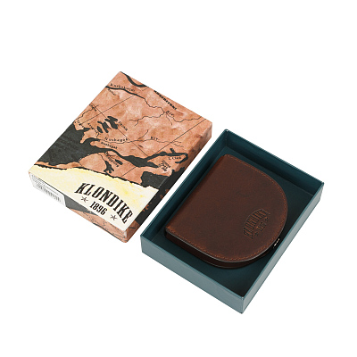 Монетница KLONDIKE Dawson, натуральная кожа в коричневом цвете, 8,5 х 2 х 7,5 см