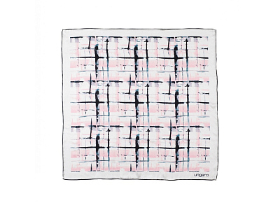 Шелковый платок Tweed (Белый, розовый, синий)