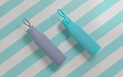 Бутылка для воды "Фитнес" 700 мл, покрытие soft touch, бирюзовый