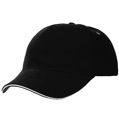 Бейсболка Classic, красная с белым кантом (Чёрный)