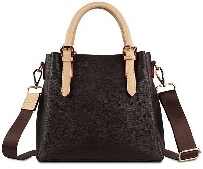 Сумка женская BUGATTI Ella, тёмно-коричневая, полиуретан, 27х12х23,5 см