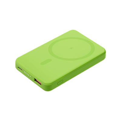 Внешний аккумулятор Largo PD 5000mAh с функцией беспроводной зарядки 15W, салатовый (Зеленый)