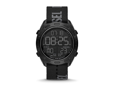 Часы наручные, унисекс (Корпус- черный, циферблат- черный, крепление- черный)