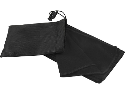 Полотенце спортивное Lucas из переработанного полиэстера, 30х80 см (Чёрный)