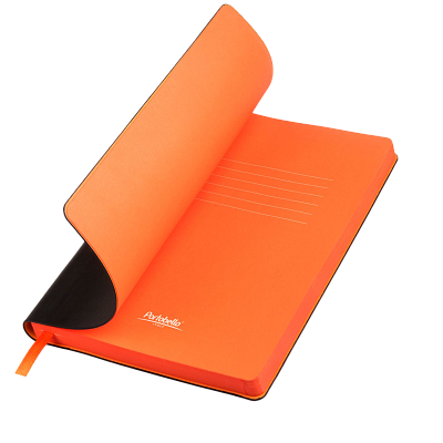 Ежедневник Латте (Latte NEW) недатированный, черный/оранжевый (без упаковки, без стикера) (Черный, оранжевый, бежевый)