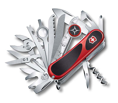 Нож перочинный VICTORINOX EvoGrip S54, 85 мм, 32 функции, с фиксатором лезвия, красный/чёрный (Разноцветный)