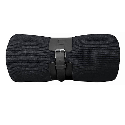 Плед  "Belt"; чёрный; 130 х 180 см; 100% акрил, с поясом (Черный)