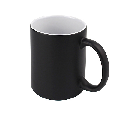 Кружка-хамелеон керамическая Йорк, сублимация, черная (Чёрный)