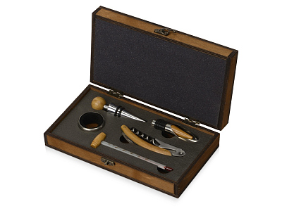 Подарочный набор для вина Кот-де-Сезан (Светло-коричневый/серебристый)