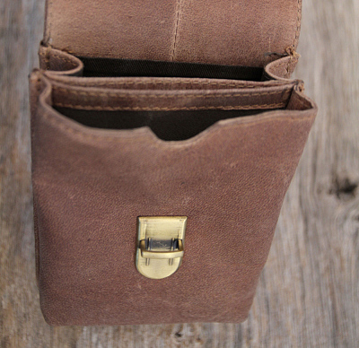 Сумка на пояс KLONDIKE «Bobby», натуральная кожа в светло-коричневом цвете, 12 х 17 х 5,5 см
