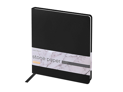 Еженедельник с каменной бумагой А5+ Carrara (Чёрный)