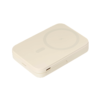 Внешний аккумулятор Union PD 10000mAh с функцией беспроводной зарядки 15W  (Бежевый)