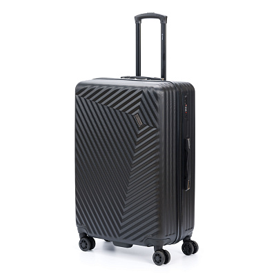 Чемодан TORBER Lama, чёрный, ABS-пластик, 49 х 29,5 х 77 см, 92 л (Черный)