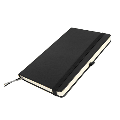 Бизнес-блокнот GLORI, A5, черный, твердая обложка, в линейку (Чёрный)