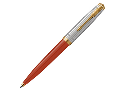 Ручка шариковая Parker 51 Premium (Красный, серебристый, золотистый)
