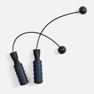 Беспроводная скакалка Silentino, черная с синим (Синий)