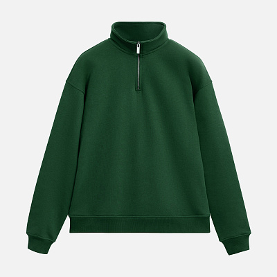 Толстовка на молнии унисекс FLOW, зеленая, размер M/L (Зеленый)