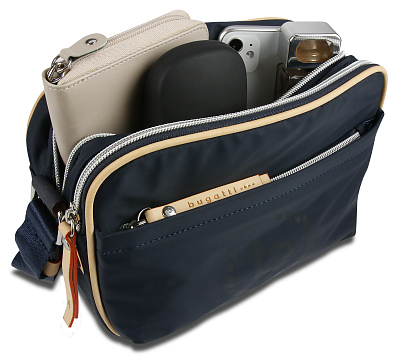 Сумка кросс-боди женская BUGATTI Lido, синяя, полиэстер, 24х9х17 см, 3,6 л