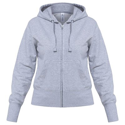 Толстовка женская Hooded Full Zip серый меланж (Серый меланж)