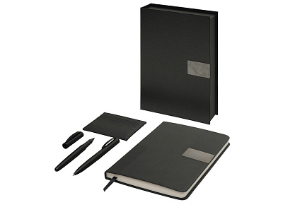 Подарочный набор Goethe с блокнотом А5, 2-мя ручками и картхолдером (Чёрный) Подарочный набор Goethe с блокнотом А5, 2-мя ручками и картхолдером (Чёрный)