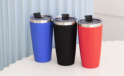 Термостакан "Calypso" 500 мл, покрытие soft touch, черный